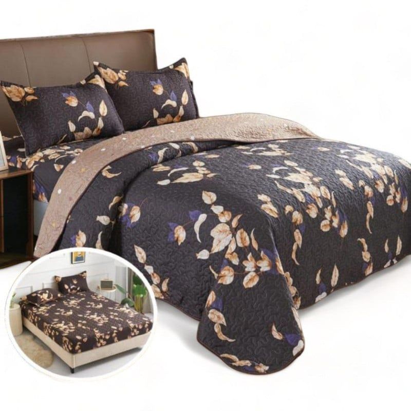 GENERICO - Quilt De Verano 2 Plazas Juego De 5 Piezas Cubrecolchon Sabana Fundas