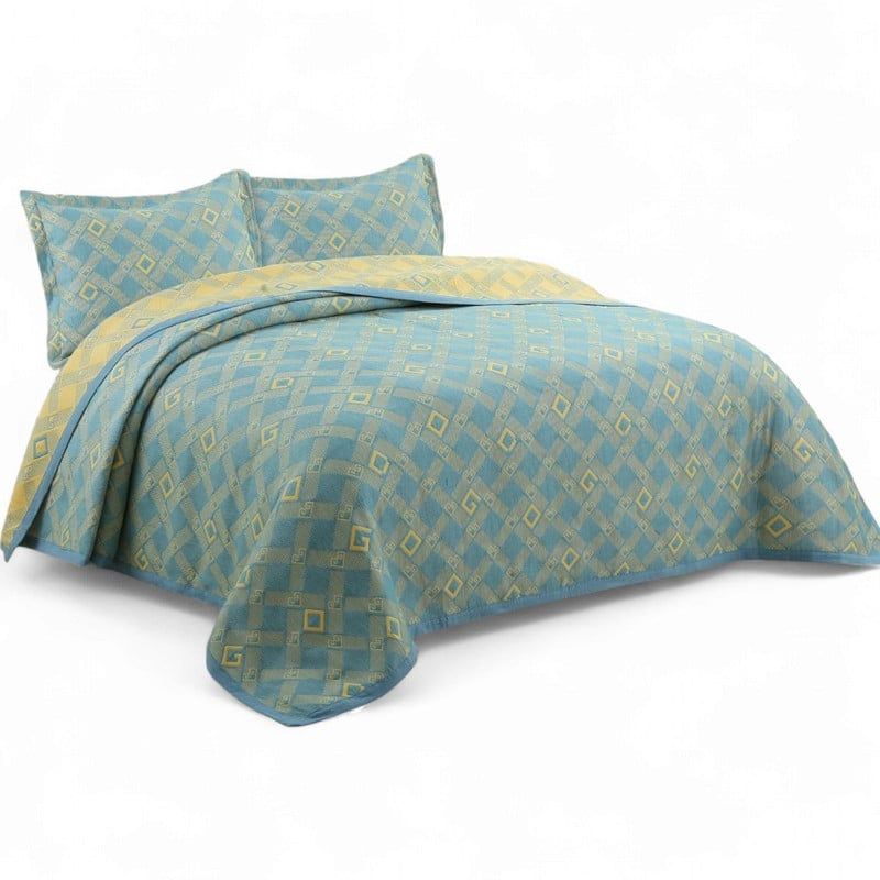 GENERICO - Quilt Bordado Cobertor De Verano 2 Plazas 100% Algodón