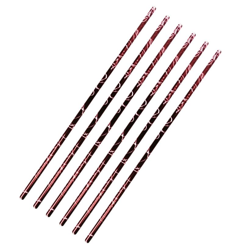 GENERICO - Set de 6 Bombillas Rojas Rectas con Cepillo Limpiador