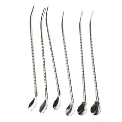 GENERICO - Set de 6 Bombillas de Acero Espiral para Mate con Cepillo