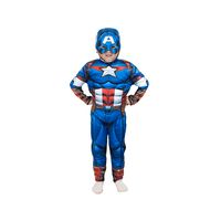 Disfraz Capitan America Con Musculos - Talla 4 a 6 años