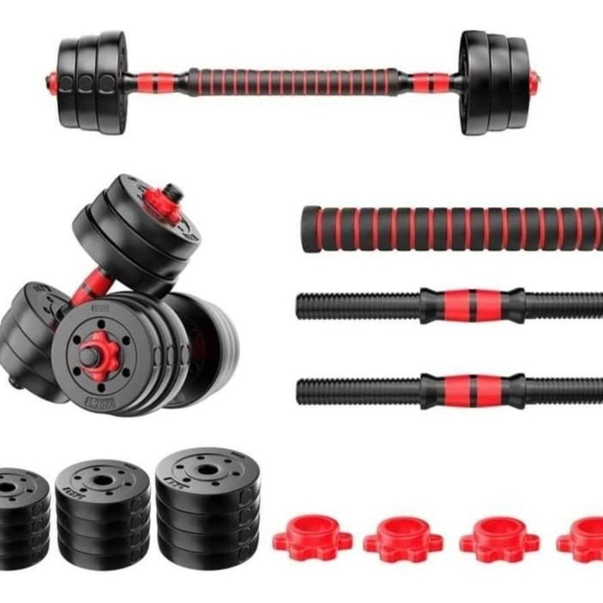 GENERICO - Set De Mancuernas 20 Kg Barra Armable Ajustable