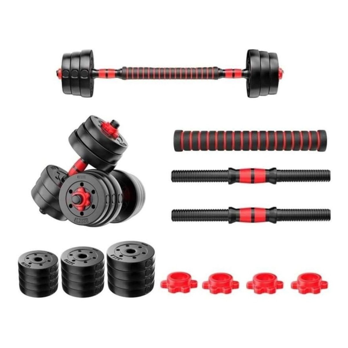 GENERICO - Set De Mancuernas 20 Kg Barra Armable Ajustable