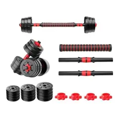 GENERICO - Set De Mancuernas 20 Kg Barra Armable Ajustable