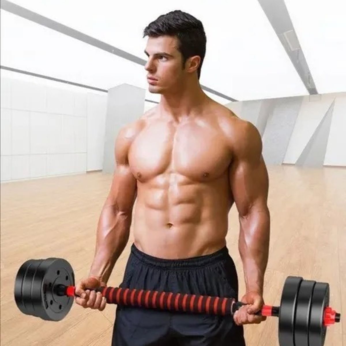 GENERICO - Set De Mancuernas 20 Kg Barra Armable Ajustable