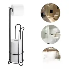 GENERICO - Soporte De Papel Higiénico Confort Pedestal Organizador Baño NEGRO