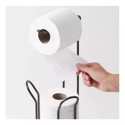 Imagen 2 del producto Soporte De Papel Higiénico Confort Pedestal Organizador Baño NEGRO