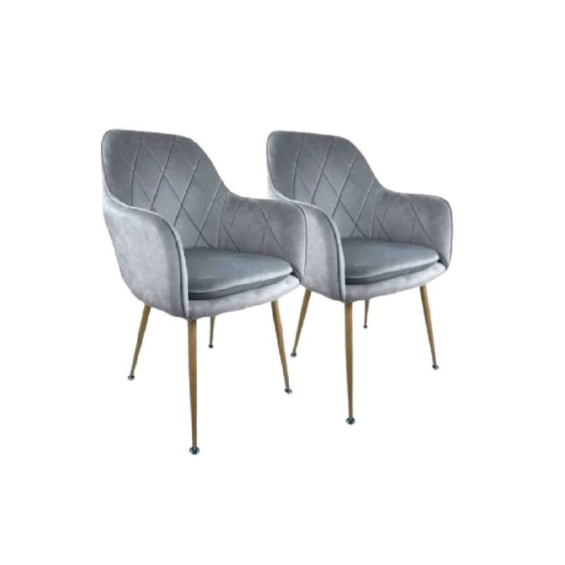 GENERICO - Pack 2 Sitial Poltrona Diamante Gris Patas Simil Madera