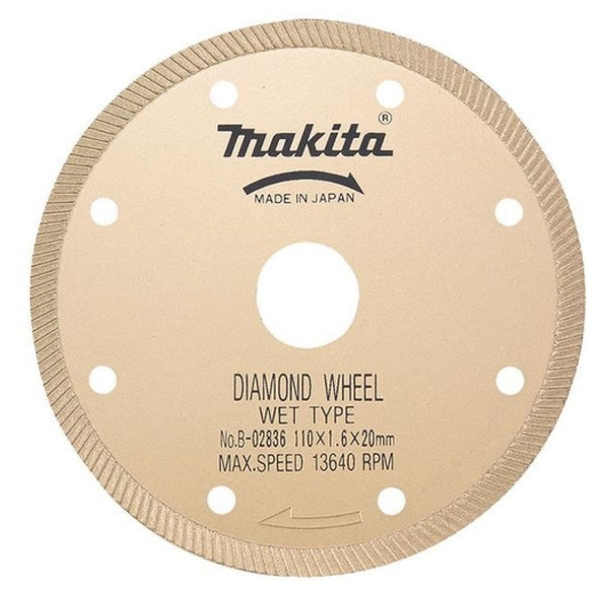 MAKITA - Disco Diamantado Húmedo 110x16x20mm Makita B-02836