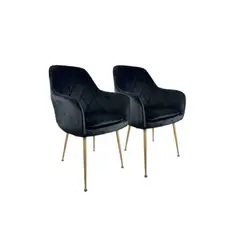 GENERICO - Pack 2 Sitial Poltrona Diamante Negro Patas Simil Madera