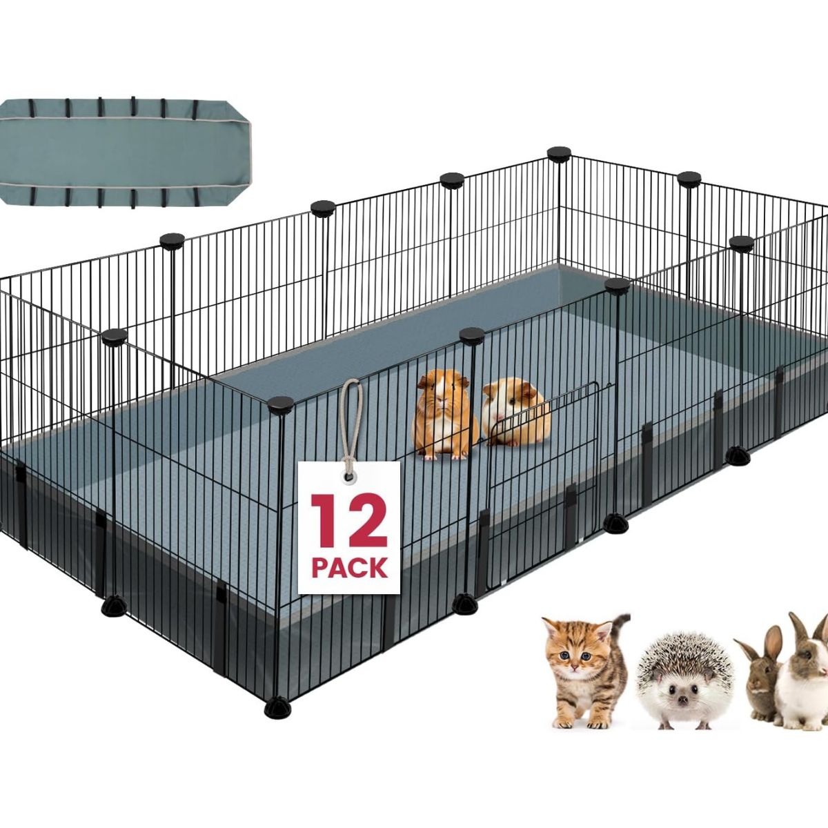 LAVANDAPET - Jaula Armable + Manta De 12 Paneles Perro Conejo Cuy Corral.