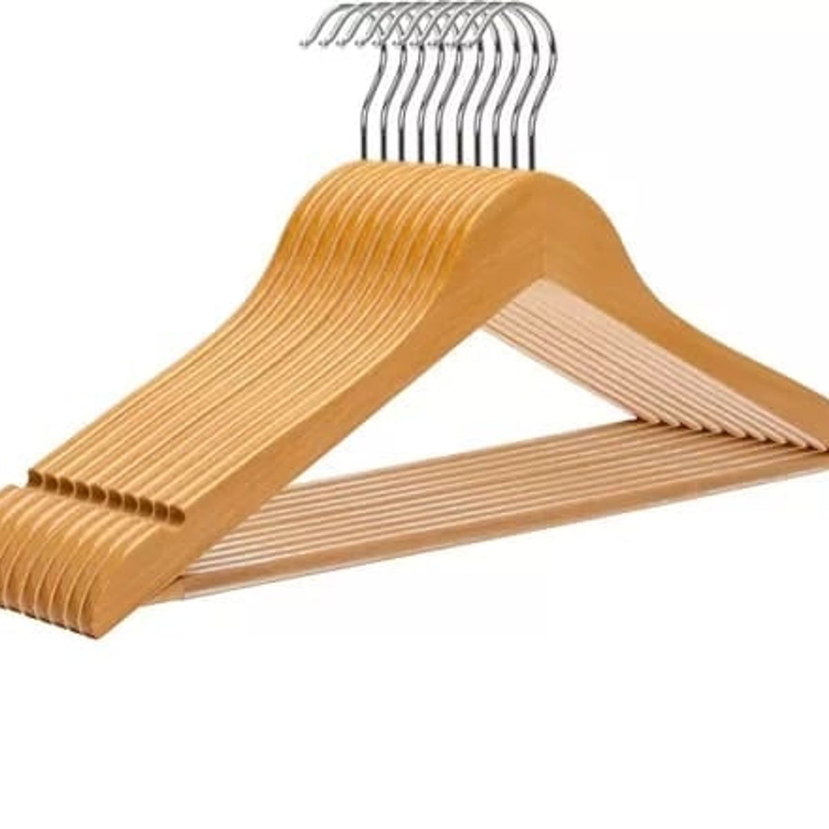 GENERICO - Colgadores Ganchos Ropa Madera Antideslizantes Packx10 Lh