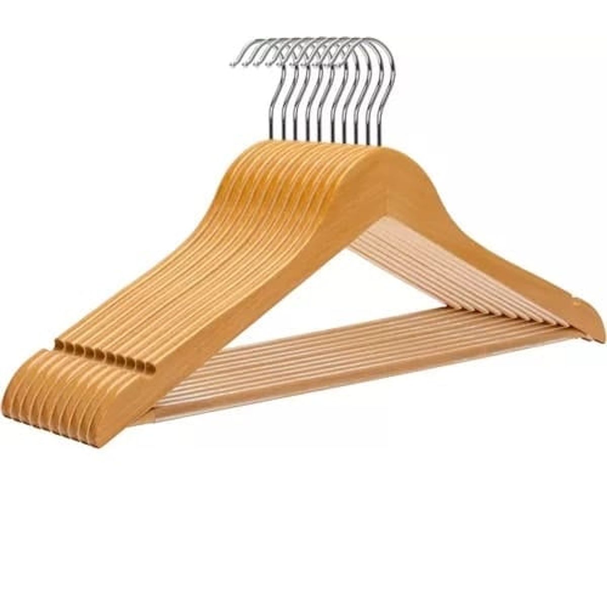 GENERICO - Colgadores Ganchos Ropa Madera Antideslizantes Packx10 Lh