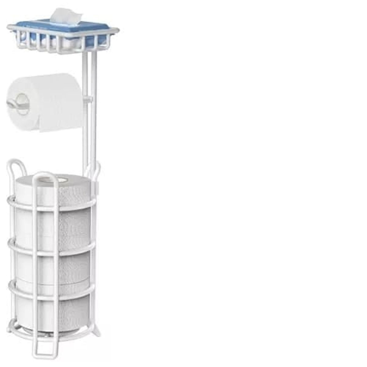 GENERICO - Soporte De Papel Higiénico Confort Pedestal Organizador Baño BLANCO.