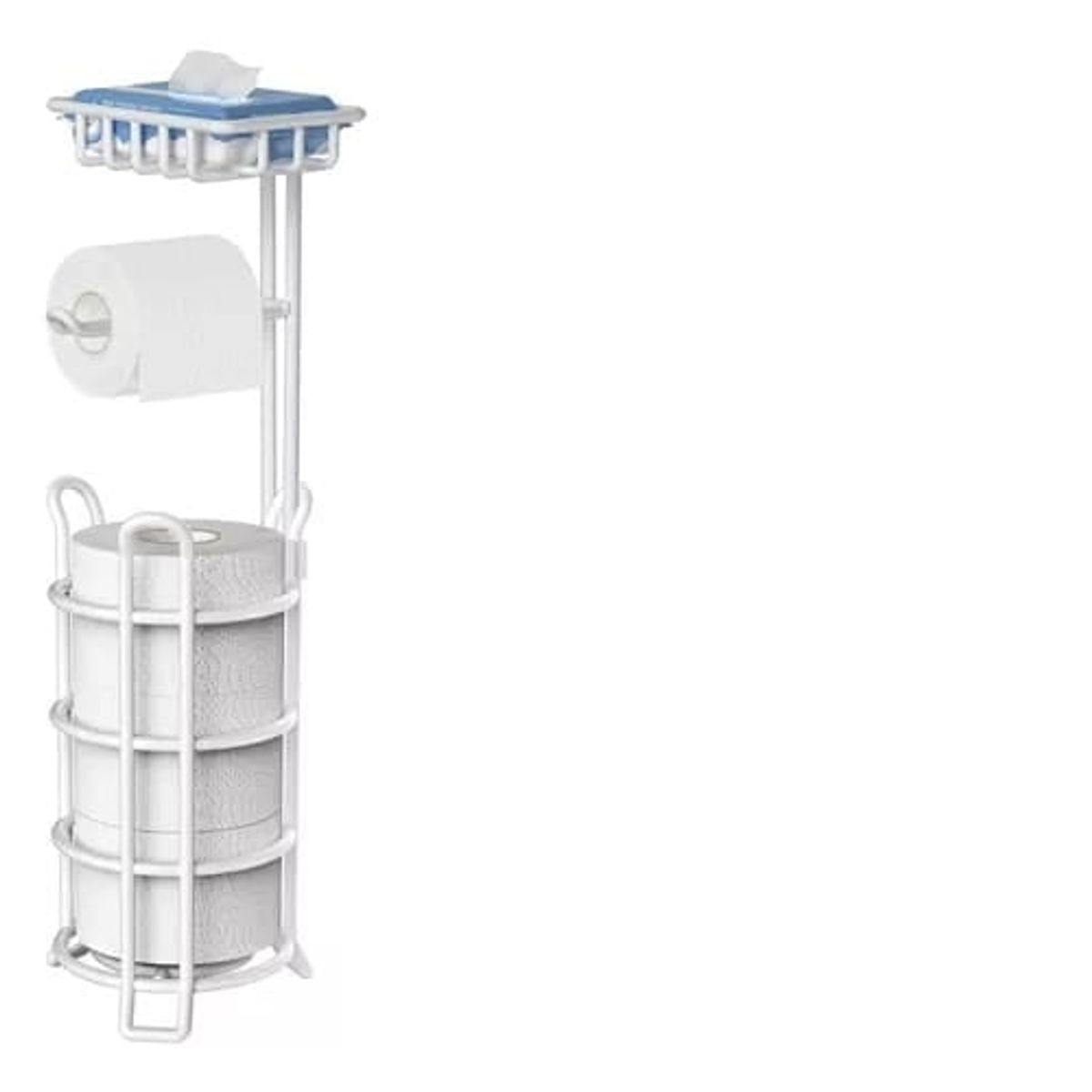 GENERICO - Soporte De Papel Higiénico Confort Pedestal Organizador Baño BLANCO.