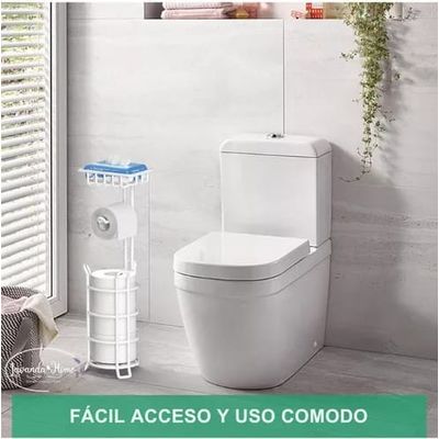 Imagen 2 del producto Soporte De Papel Higiénico Confort Pedestal Organizador Baño BLANCO.