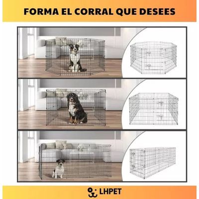 Imagen 2 del producto Jaula Desplegable 8 Paneles Perro Gatos Cuy Hurón Corral Xl