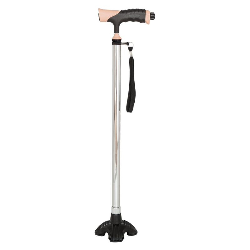 FIRST CARE - BASTÓN LED DE 4 APOYOS ROSADO