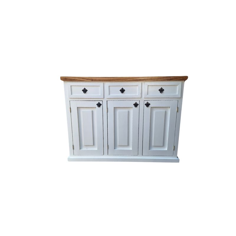 CASAHOGGAR - Buffet  Rustico 120 cm Bari Bicolor Blanco