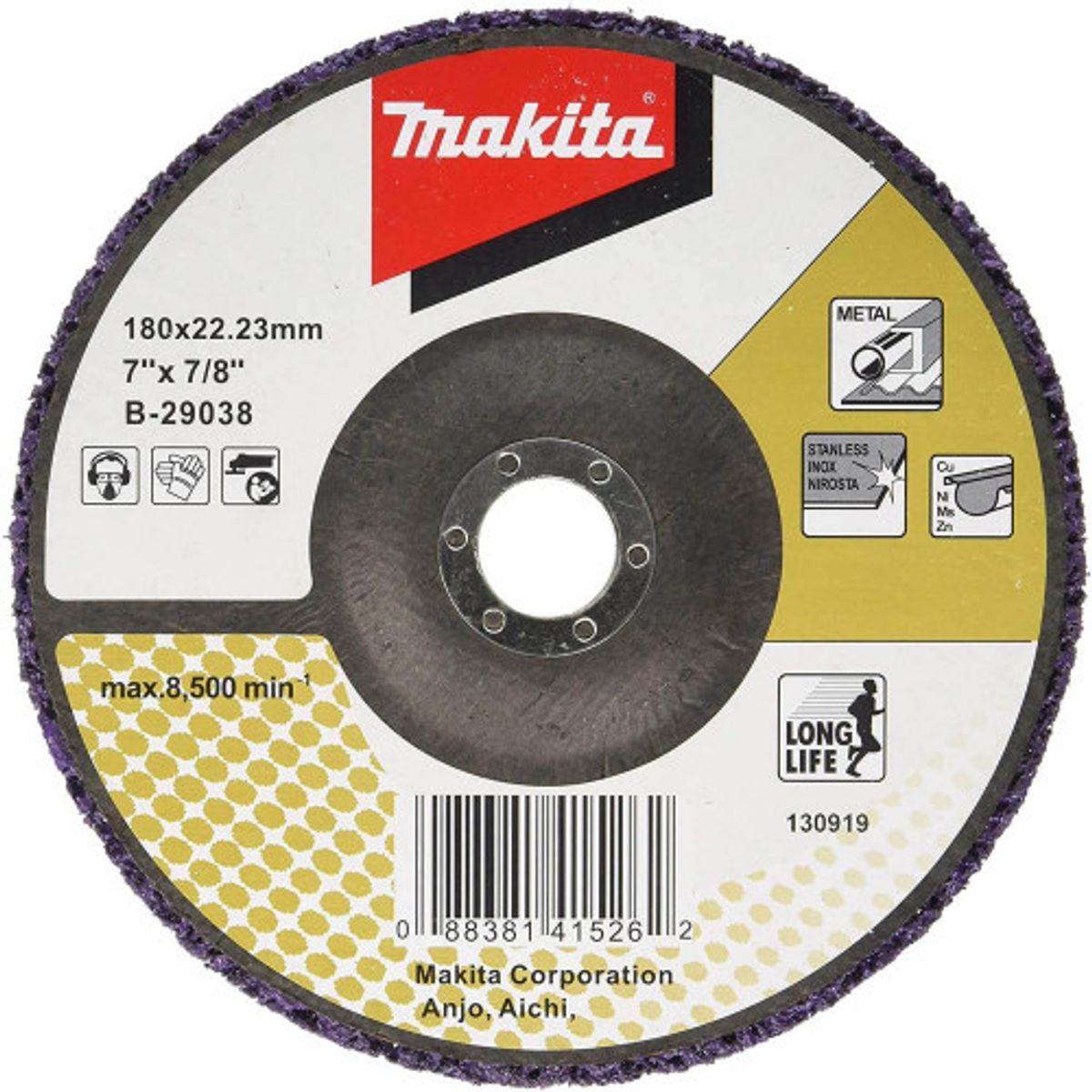MAKITA - Disco Limpiador Fibra Morado 180x2223mm Makita B-29038