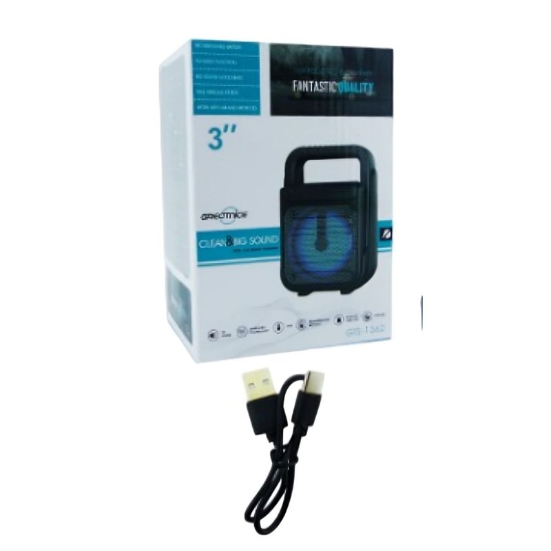 OEM - PARLANTE RECARGABLE MODGTS-1362 BLUETOOTH 3 PORTABLE CON LUZ