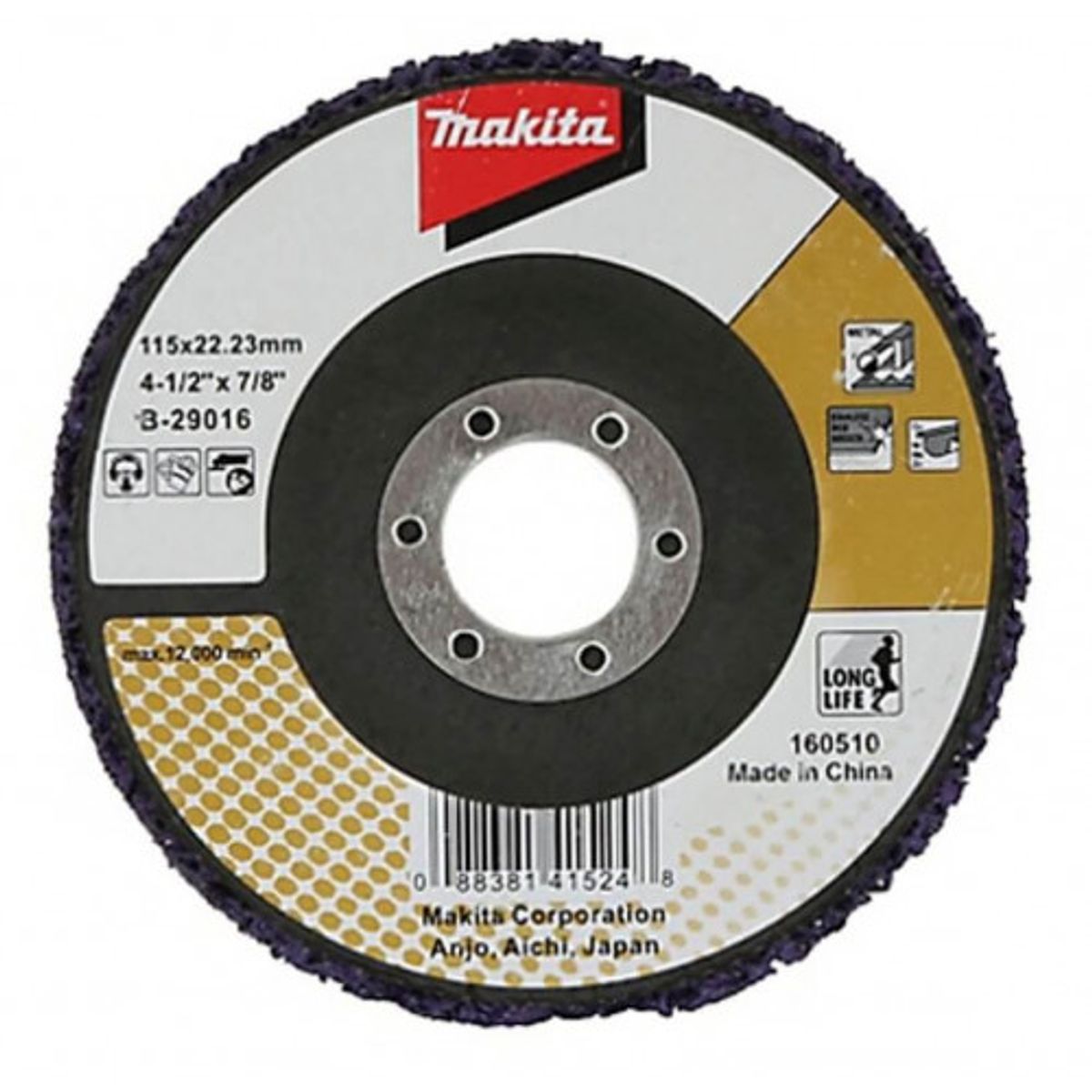 Disco Limpiador Fibra Morado 115 x 22,23 mm Makita B-29016, marca MAKITA - Foto Principal