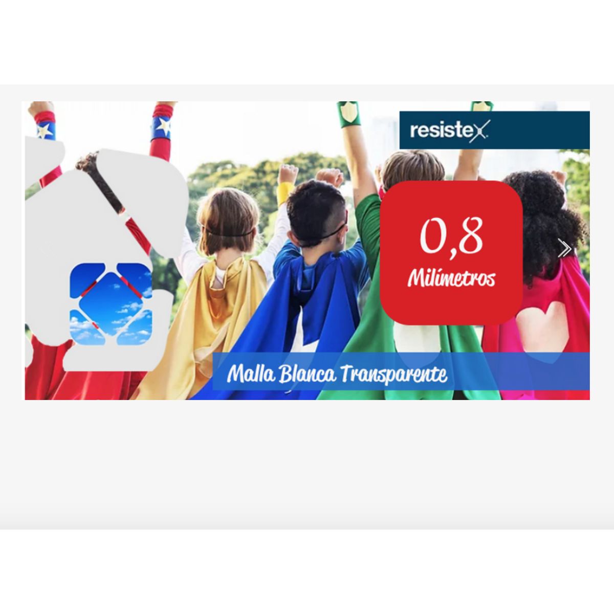 RESISTEX - Malla Seguridad Balcón 2Mts x 8Mts Grosor 08mm Transparente