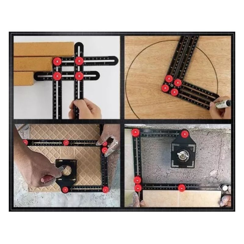 GENERICO - Regla De Ángulo De Aleación De Aluminio Plegable 6 Pieza