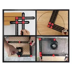 GENERICO - Regla De Ángulo De Aleación De Aluminio Plegable 6 Pieza