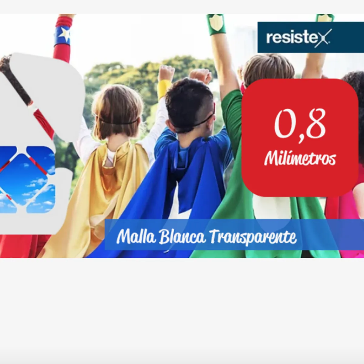 RESISTEX - Malla Seguridad Balcón 250Mts x 5Mts Grosor 08mm Transparente