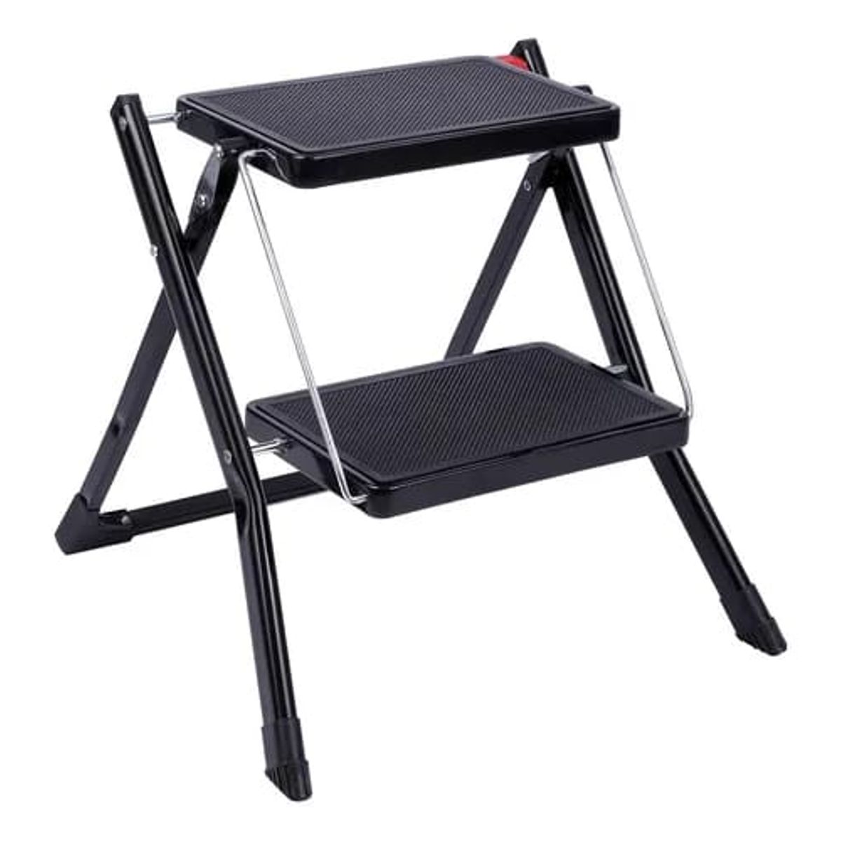 GENERICO - Escalera Plegable Multifuncional 2 Peldaños Ultra Resistente NEGRA