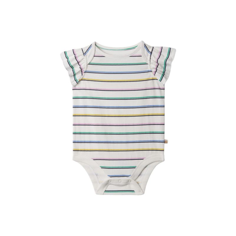 GAP - Pilucho Ruffle Multi Rayas Bebe Niña Blanco