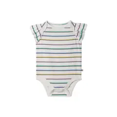 GAP - Pilucho Ruffle Multi Rayas Bebe Niña Blanco