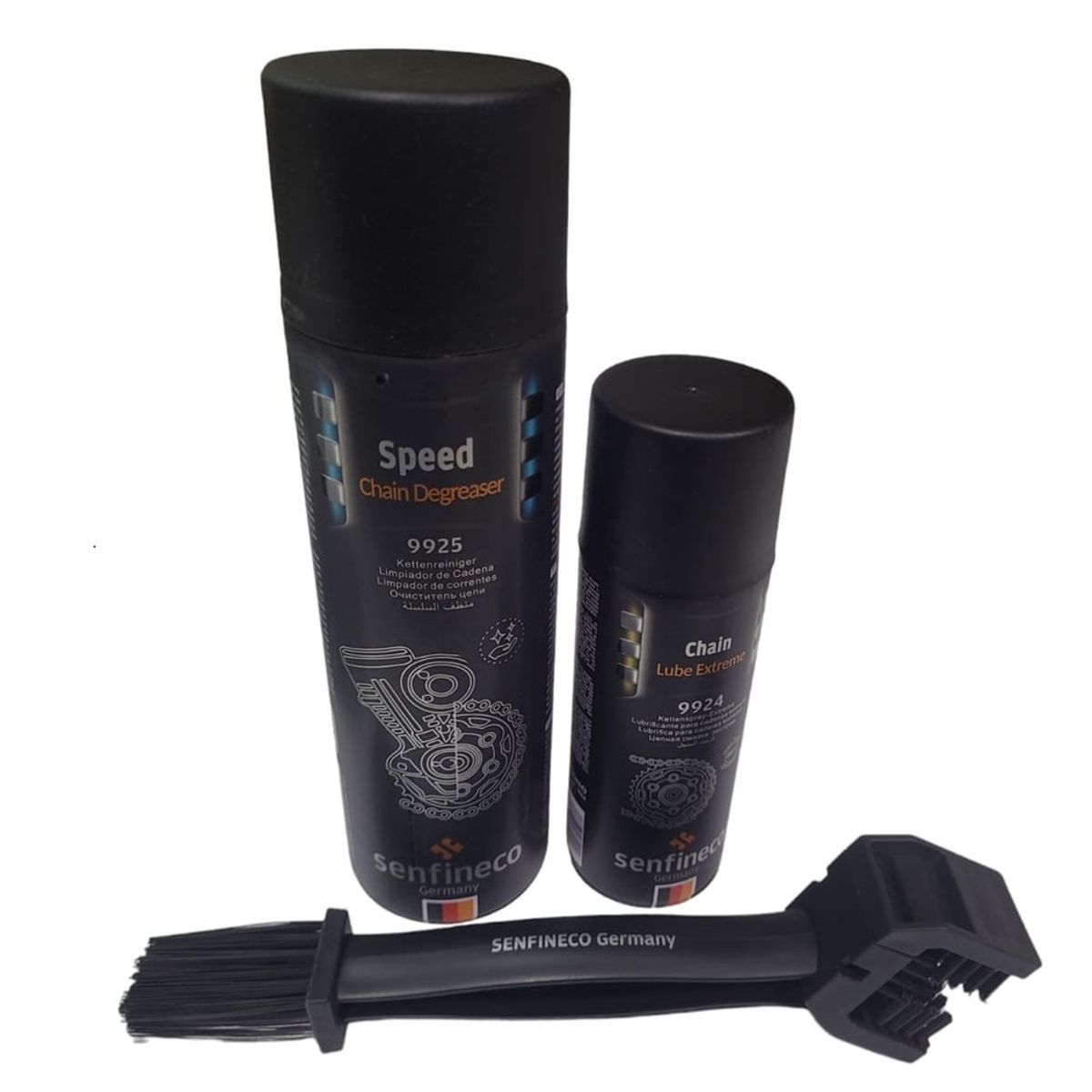GENERICO - Kit de Lubricante y Desengrasante para cadenas Senfineco