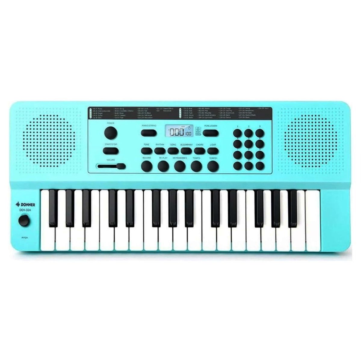 GENERICO - Mini Teclado Digital 32 Teclas Celeste DONNER DEK-32A