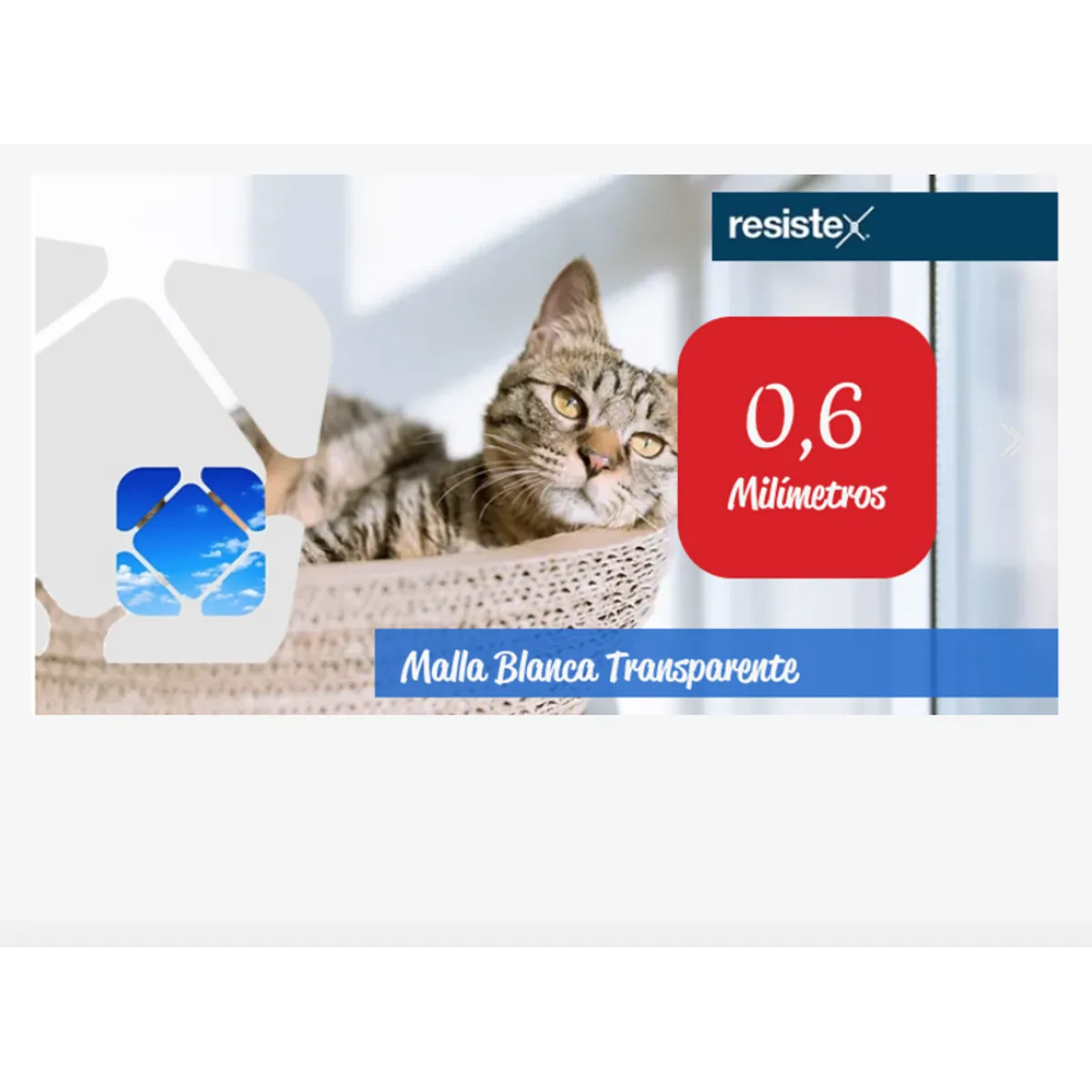 RESISTEX - Malla Seguridad Balcón 2Mts x 10Mts Grosor 06mm Transparente