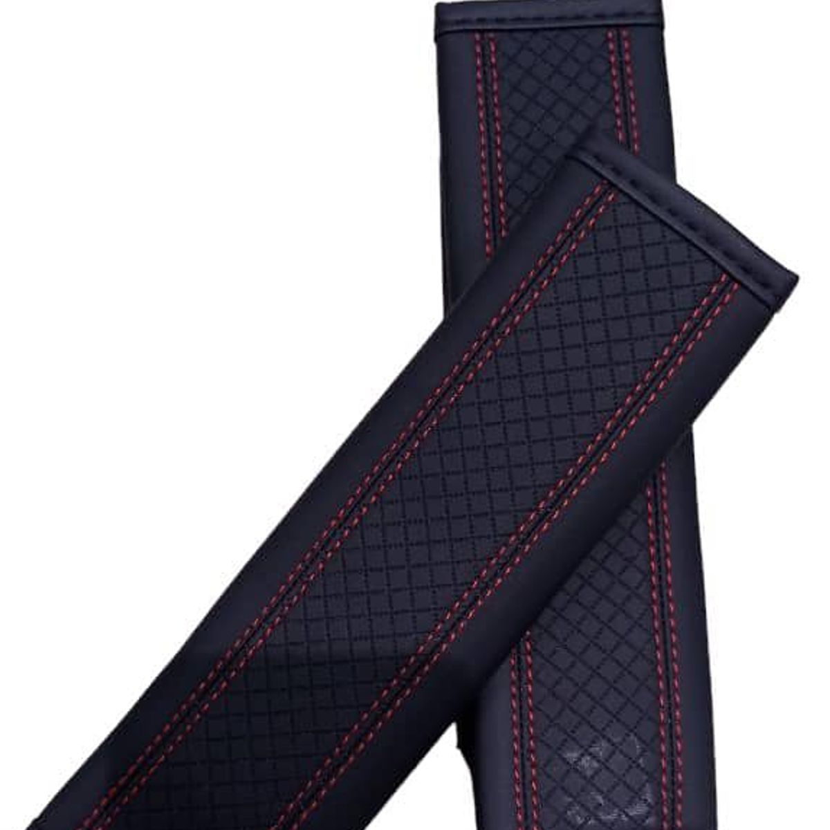 GENERICO - Cubre cinturón seguridad auto almohadillas hilo rojo