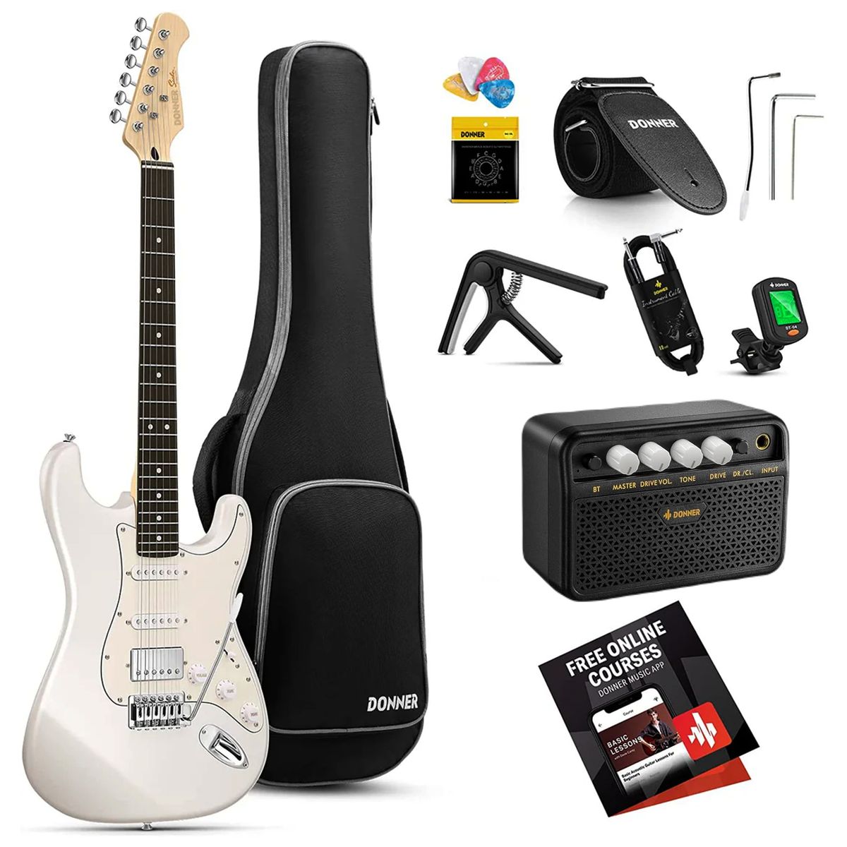 GENERICO - Pack Guitarra Electrica Funda y Amplificador DONNER DST-152W