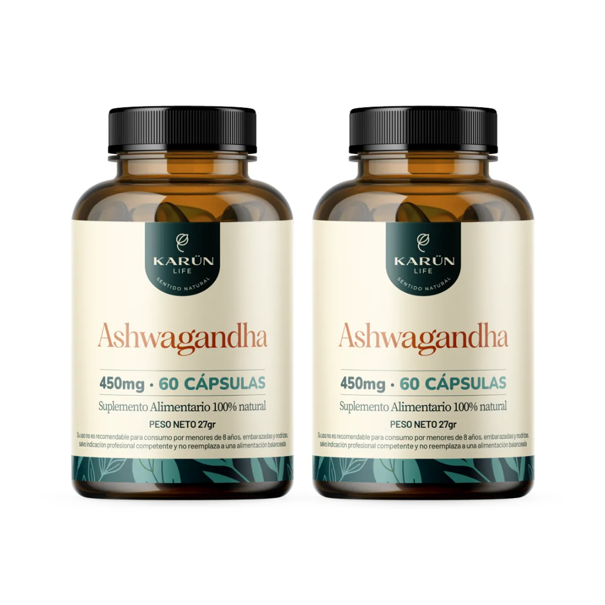KARUNLIFE - Pack x2 Ashwagandha 120 capsulas Karun Life