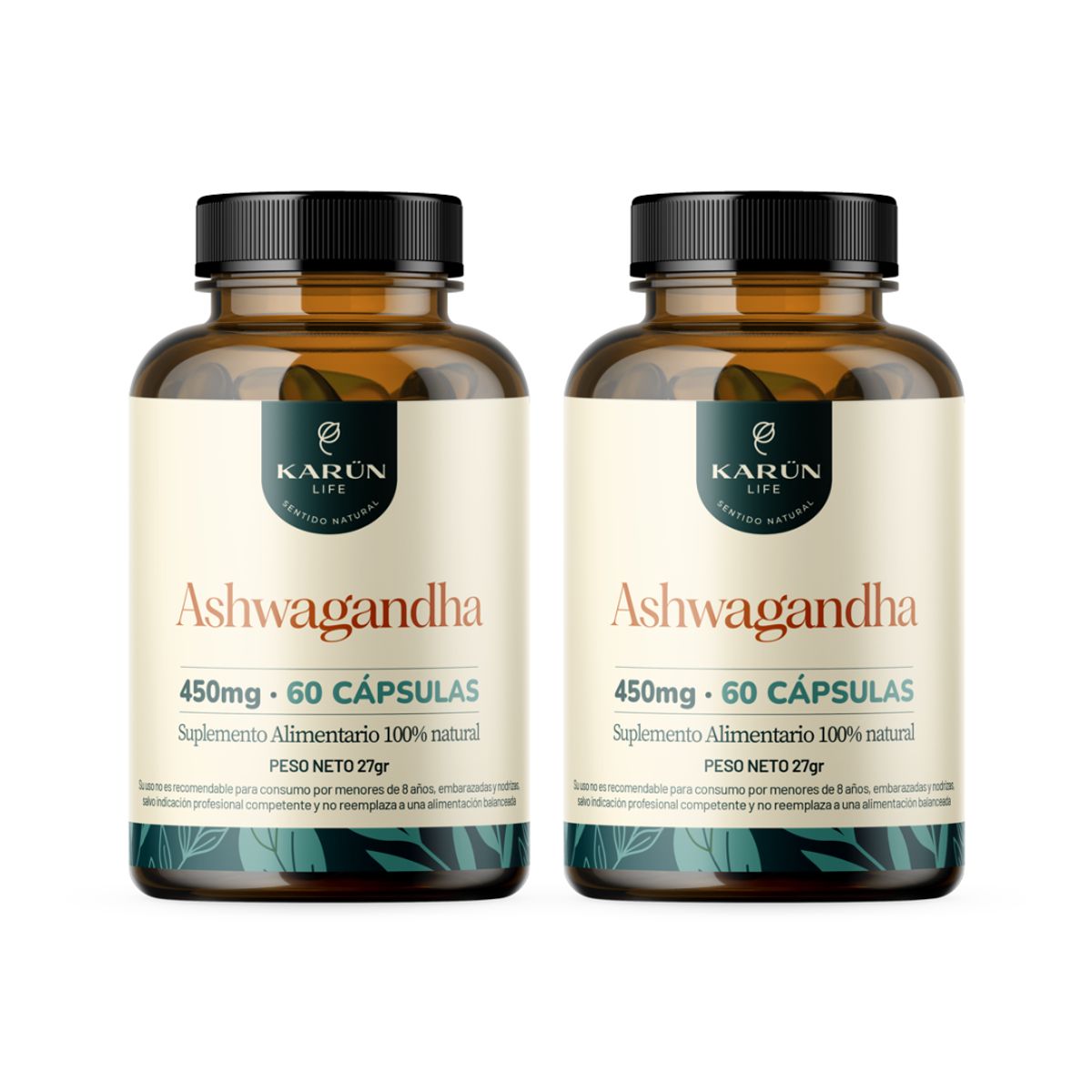 KARUNLIFE - Pack x2 Ashwagandha 120 capsulas Karun Life