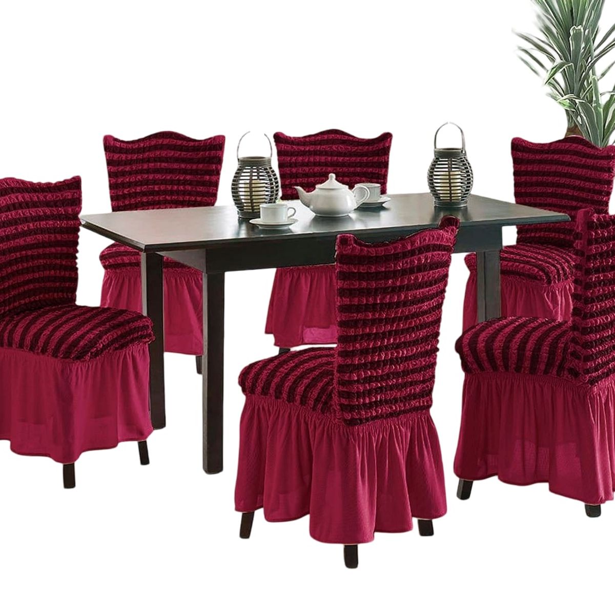 GENERICO - Pack 6 Fundas Sillas Turcas Diseño Lineal L3