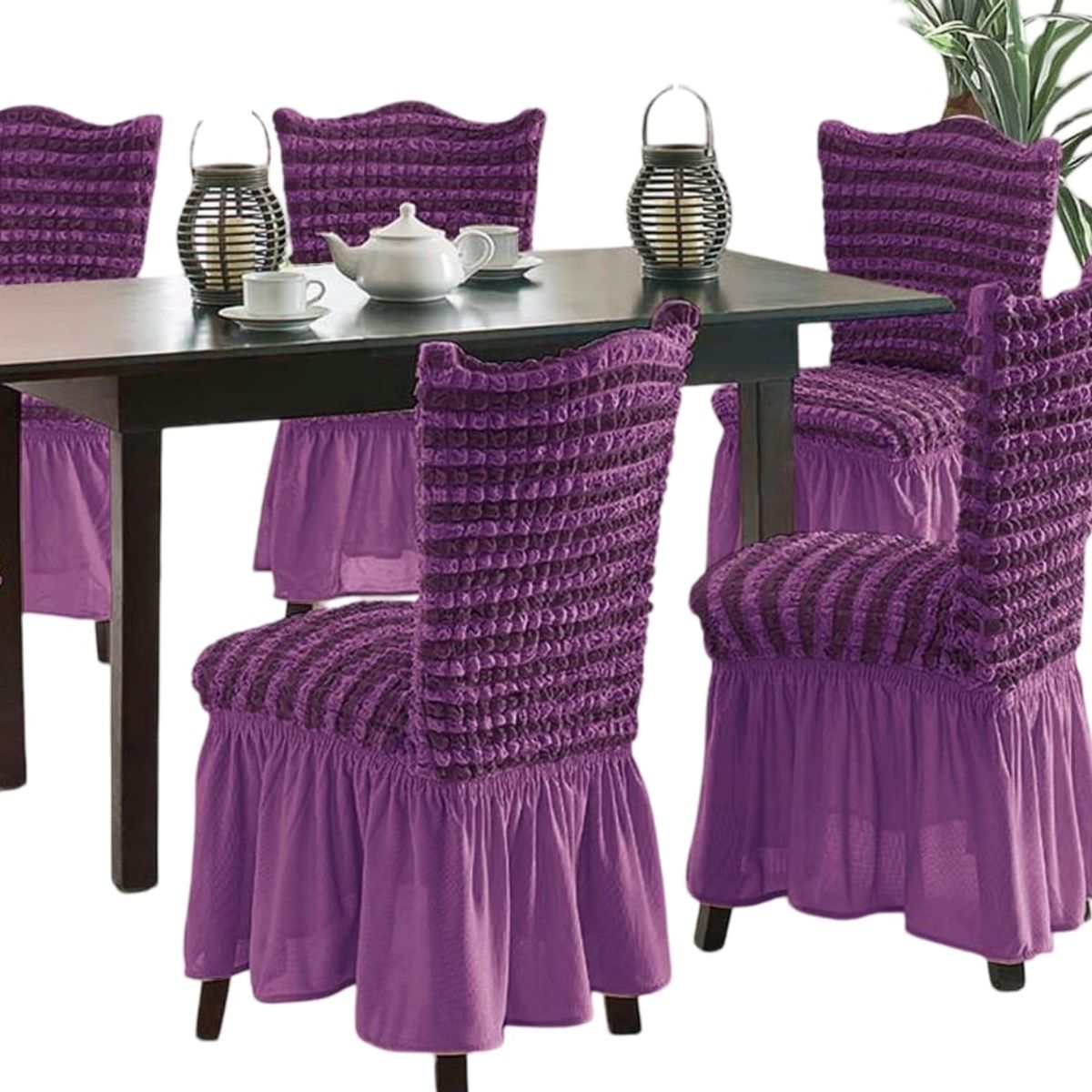 GENERICO - Pack 6 Fundas Sillas Turcas Diseño Lineal L10