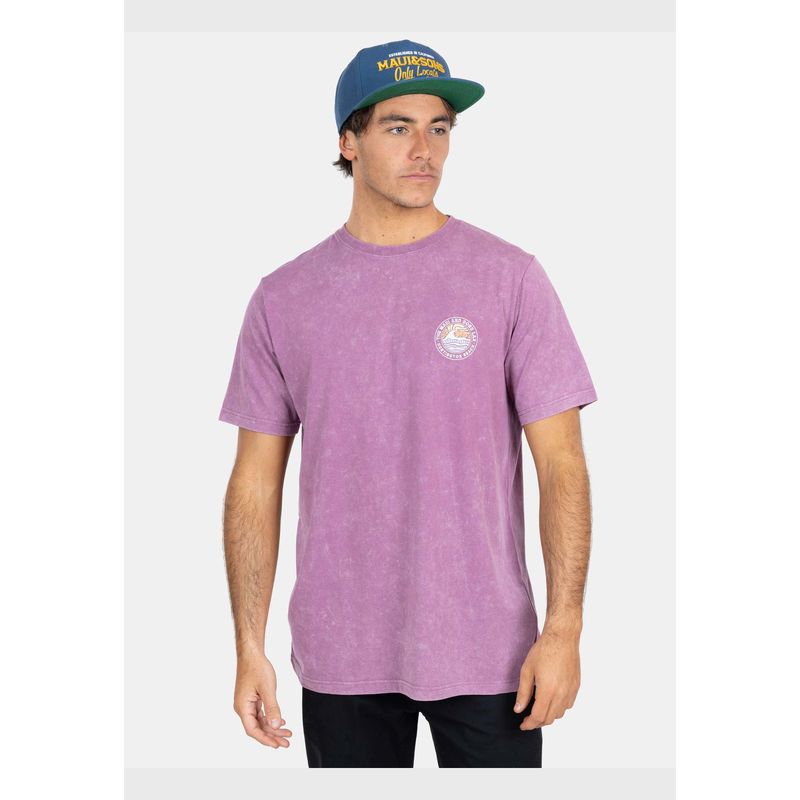 MAUI AND SONS - Polera MC Huntington Beach Burdeo Hombre Maui And Sons