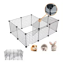 ESHOPANGIE - Jaula Corral Cerco Pequeñas Mascotas 12 Paneles Armable