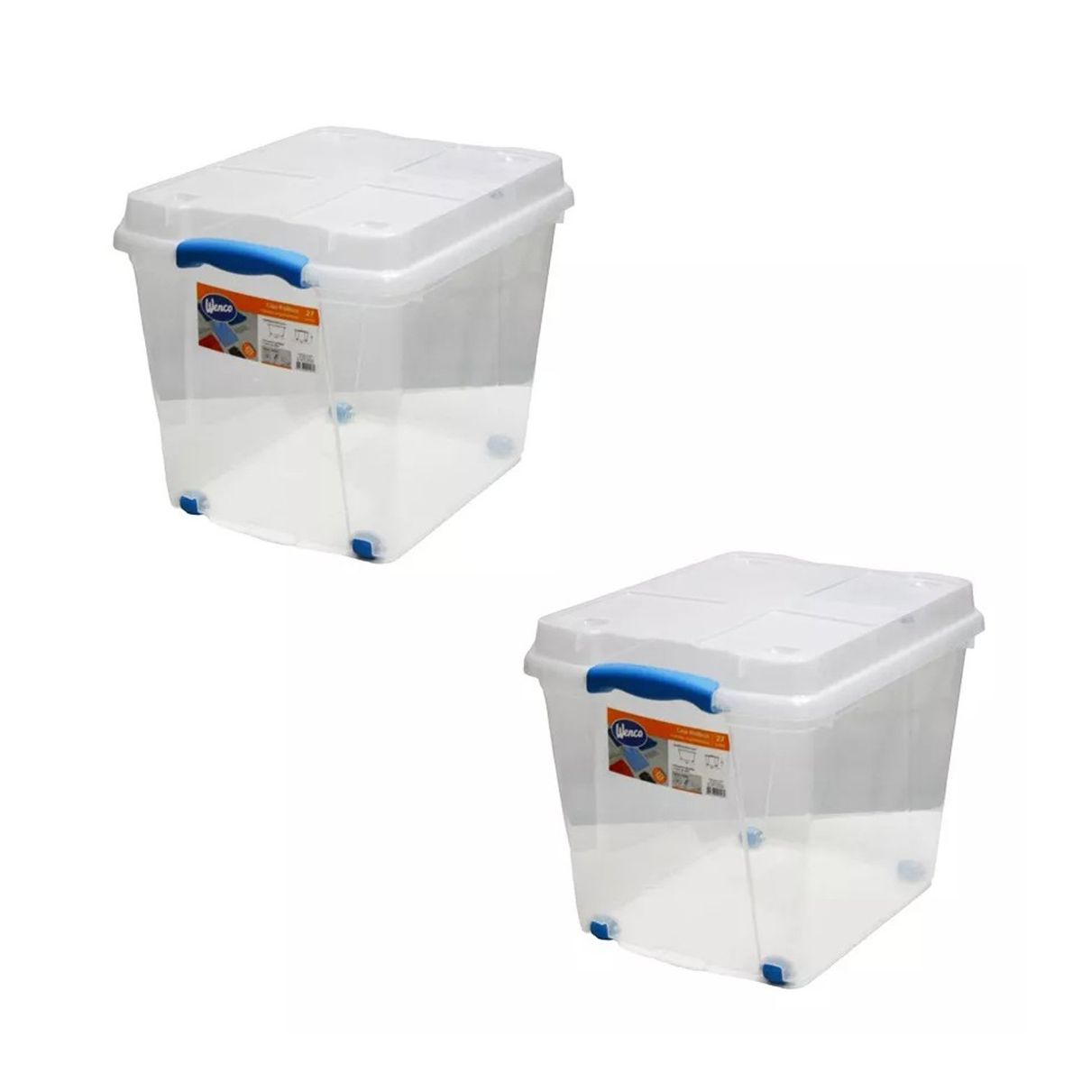 WENCO - Pack 2 Caja Organizadora 27lts Wenco C/ Ruedas 31x30x40cm
