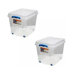 WENCO - Pack 2 Caja Organizadora 27lts C/ Ruedas 31x30x40cm