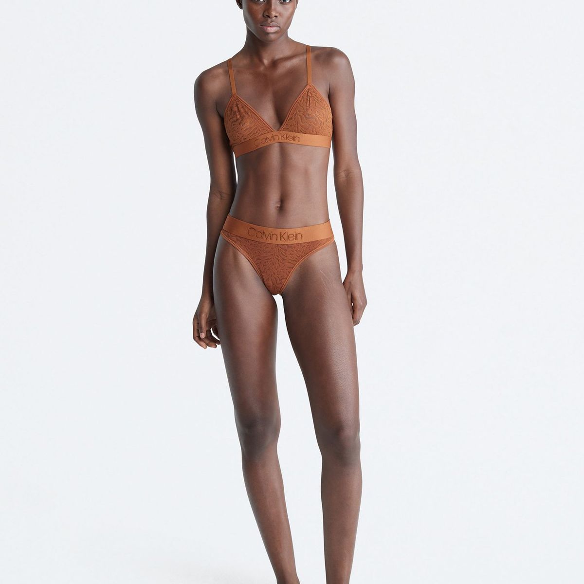 CALVIN KLEIN - BraletteTriángulo Intrinsic Unlined Café Calvin Klein
