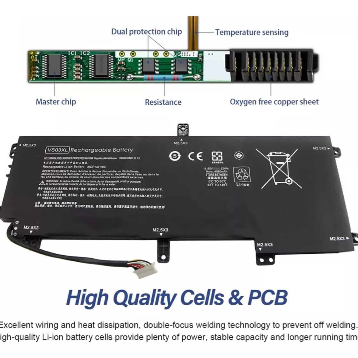 GENERICO - Bateria Para Vs03xl Hp Envy 15-as Series 15-as014tu Nueva