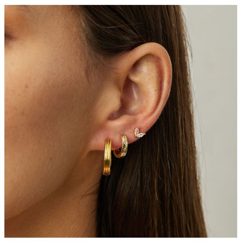 BOAZ JOYAS - ARGOLLAS KARA 12MM BAÑADAS EN ORO