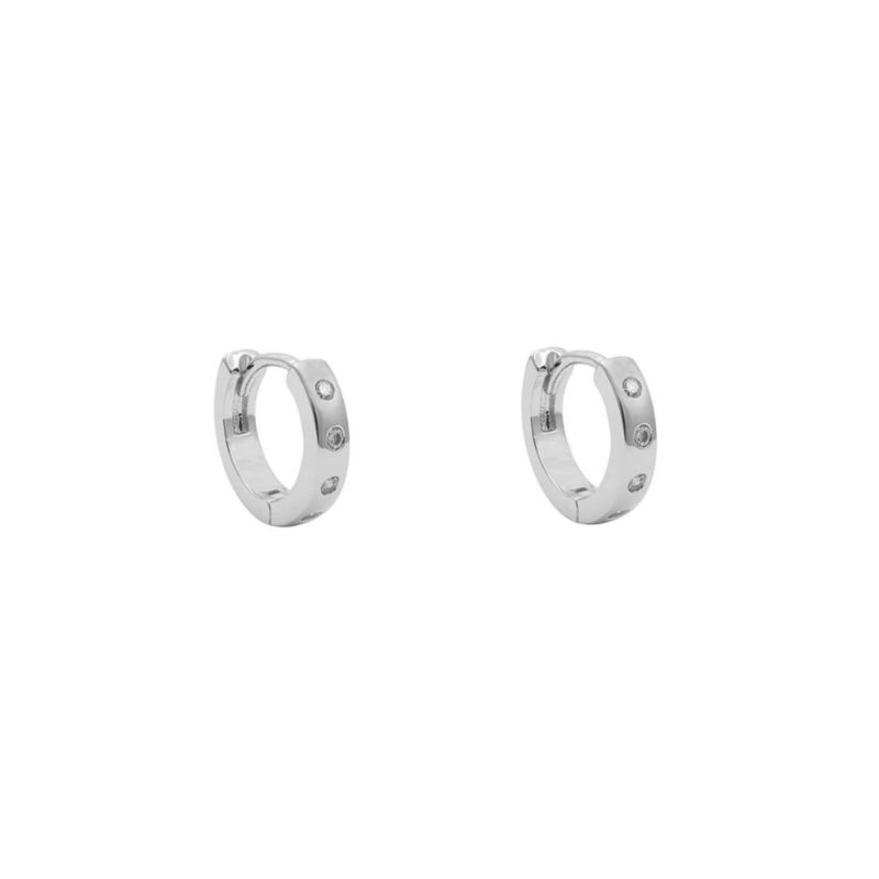 BOAZ JOYAS - ARGOLLAS KARA 12MM BAÑADAS EN ORO BLANCO